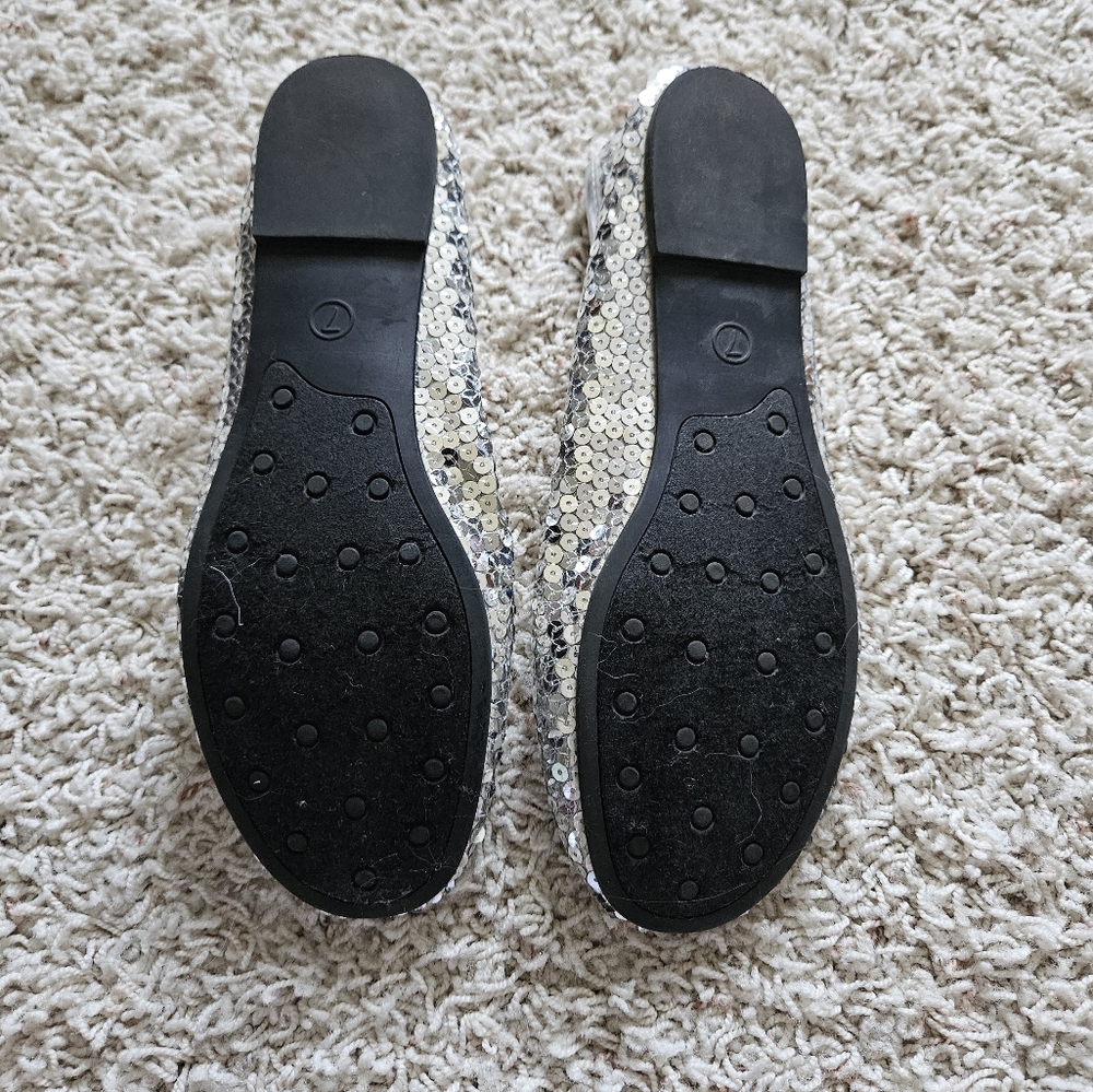 Xhilaration Silver Sequin Flats - Picture 4 of 4